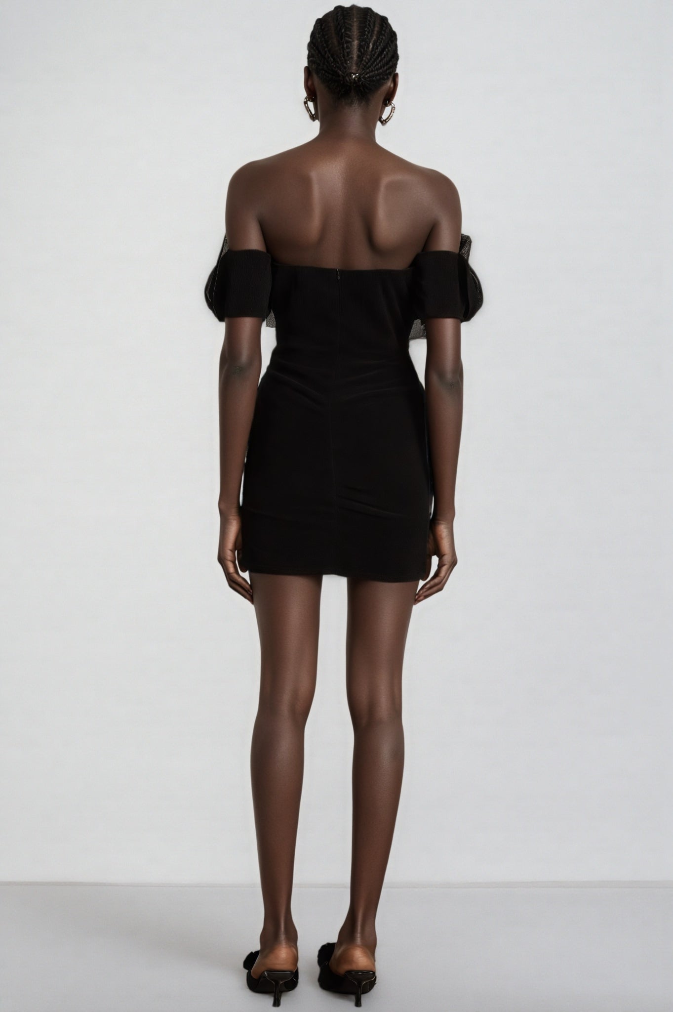 Cassia Black Floral Embroidered Mini Dress