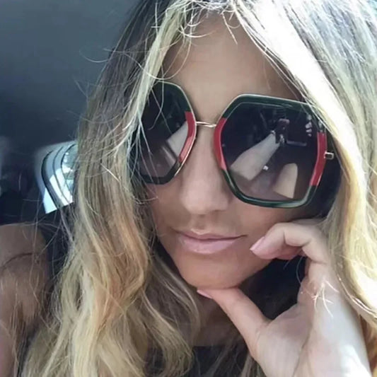 Oversized Square Designer Vintage Big Frame Sunglasses
