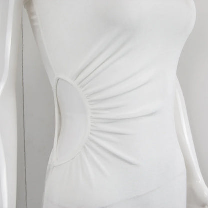 2025 New Summer Autumn Women White Black Strap Bodycon Sexy Streetwear Party Club Elegant Fashion Clothes Midi Dress
