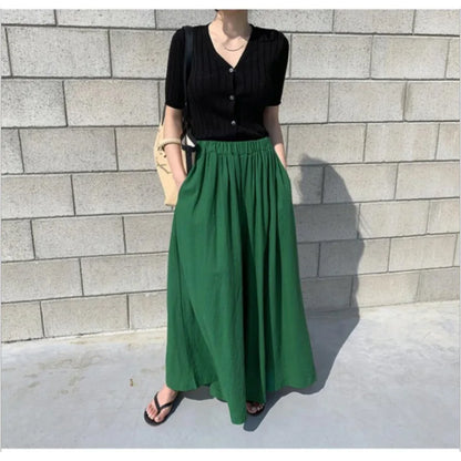 Long Skirts Women Denim Skirt Frayed Streetwear High Waisted Jeans Maxi Mujer Spring Summer Skirt