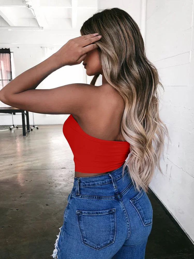 2025 New Strapless Sexy Club Boob Tube Crop Top