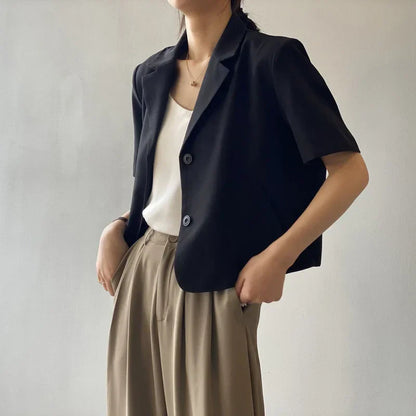 New Summer Short Sleeved Korean Office Women's Blazer Jacket
