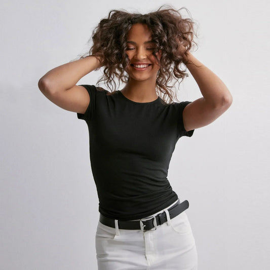 Solid Spring New Soft Casual Short Sleeve Hot Basic Women's T-shirt