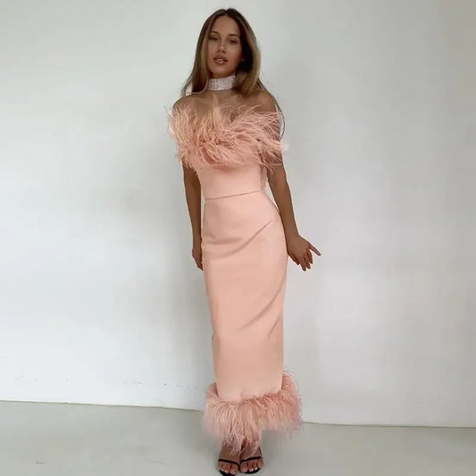 Pencil Off Shoulder Elegant Sexy Birthday Club Midi Dresses