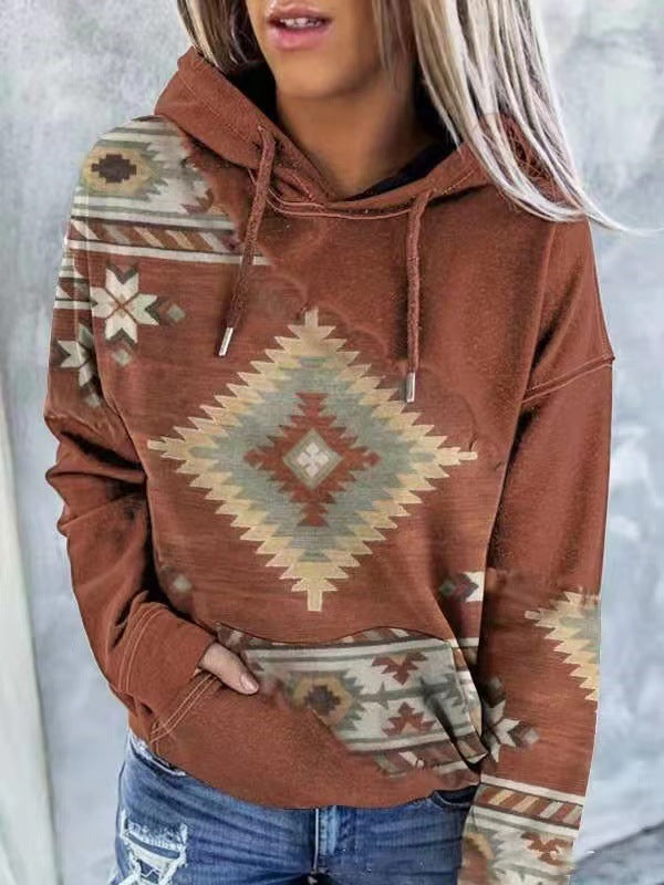 Sudadera con capucha con estampado gráfico informal para mujer tallas S-5XL