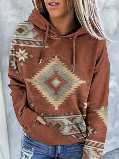 Sudadera con capucha con estampado gráfico informal para mujer tallas S-5XL