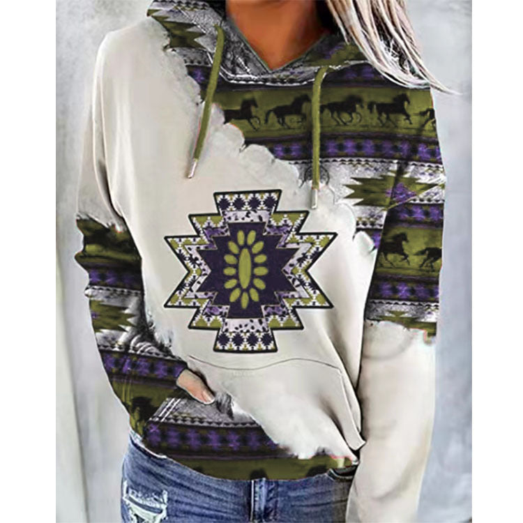 Sudadera con capucha con estampado gráfico informal para mujer tallas S-5XL