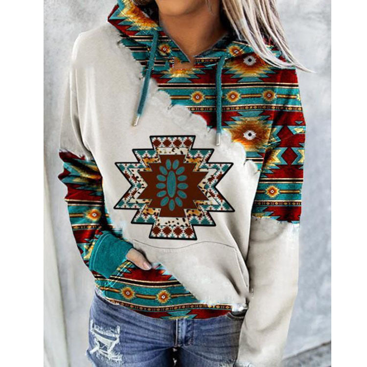 Sudadera con capucha con estampado gráfico informal para mujer tallas S-5XL