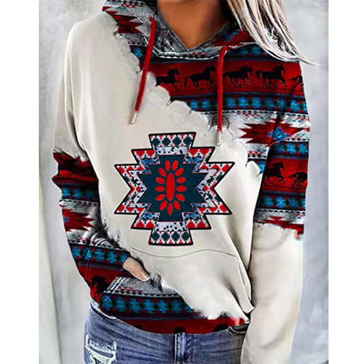 Sudadera con capucha con estampado gráfico informal para mujer tallas S-5XL