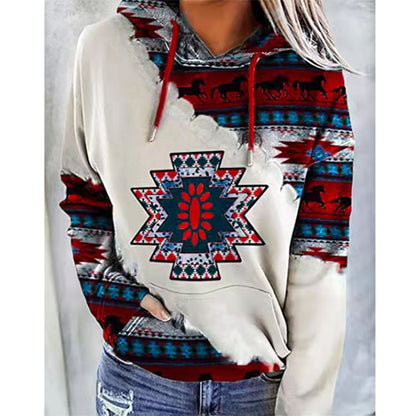 Sudadera con capucha con estampado gráfico informal para mujer tallas S-5XL