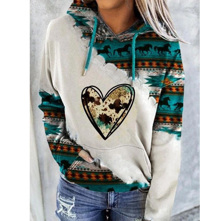 Sudadera con capucha con estampado gráfico informal para mujer tallas S-5XL
