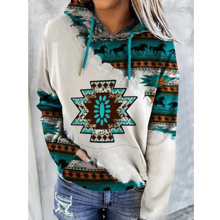 Sudadera con capucha con estampado gráfico informal para mujer tallas S-5XL