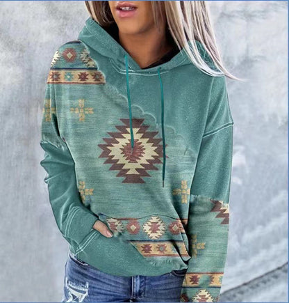 Sudadera con capucha con estampado gráfico informal para mujer tallas S-5XL