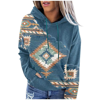 Sudadera con capucha con estampado gráfico informal para mujer tallas S-5XL