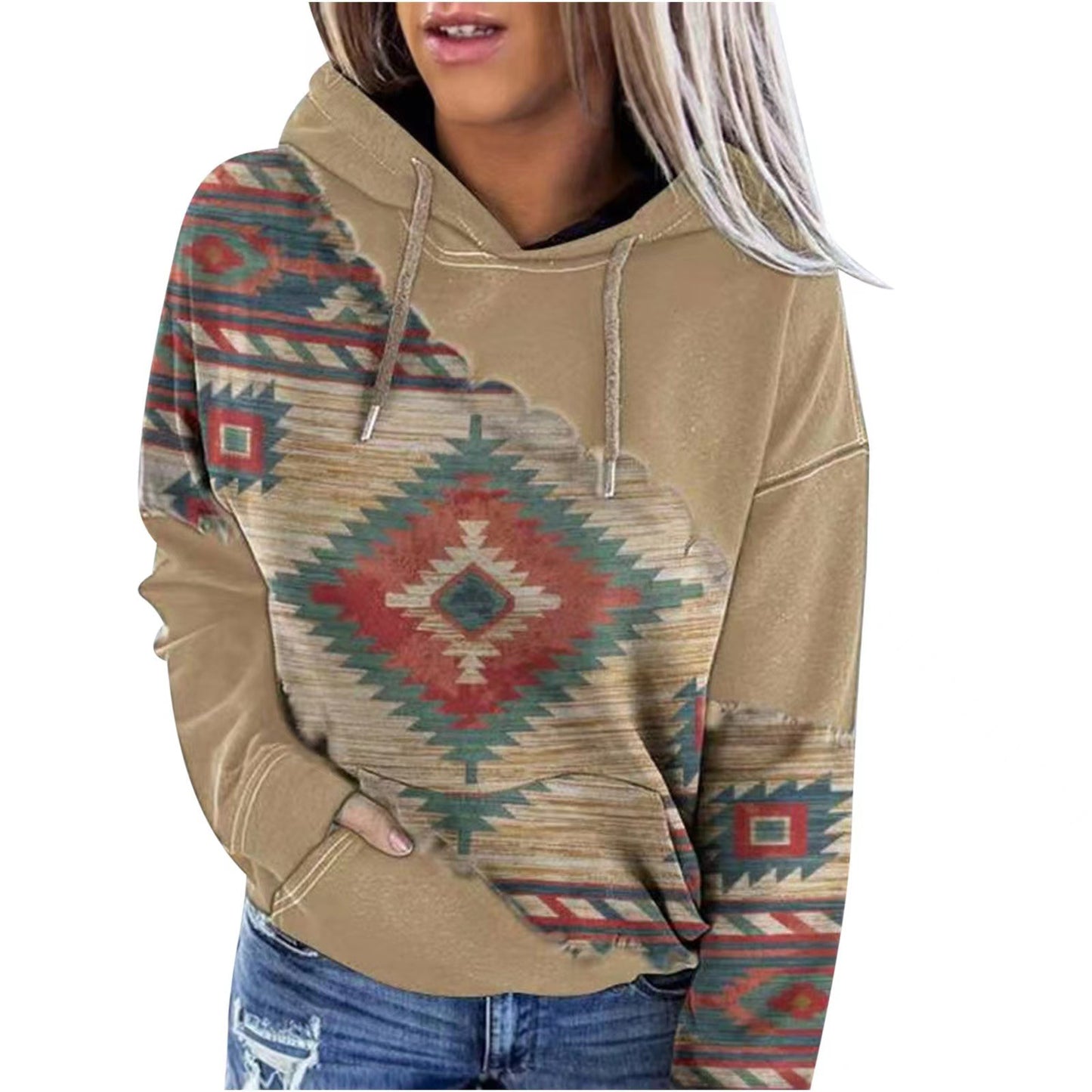 Sudadera con capucha con estampado gráfico informal para mujer tallas S-5XL