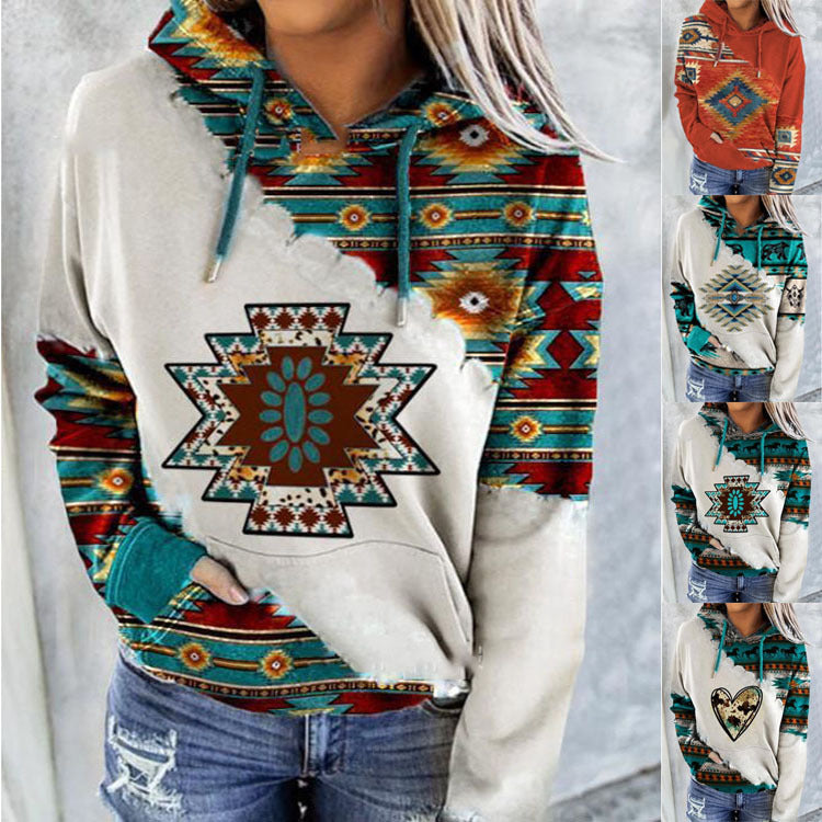 Sudadera con capucha con estampado gráfico informal para mujer tallas S-5XL