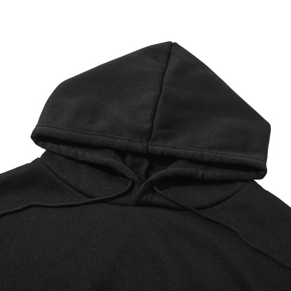 Sudadera con capucha holgada informal con estampado de letras y rayas de doble barra para mujer