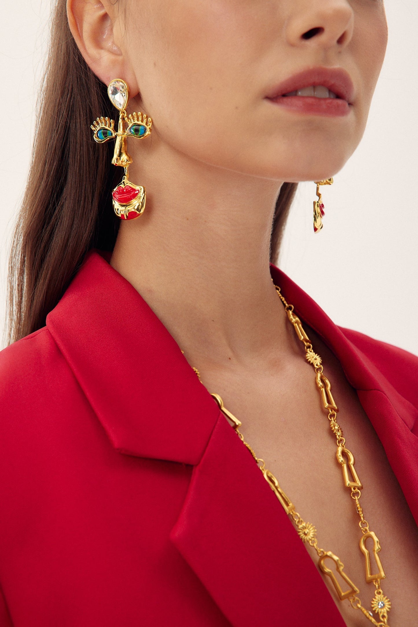 Pendientes retro con cara de mal de ojo