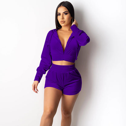 Conjunto informal de dos piezas de terciopelo con top corto y pantalón para mujer, tallas S-XL