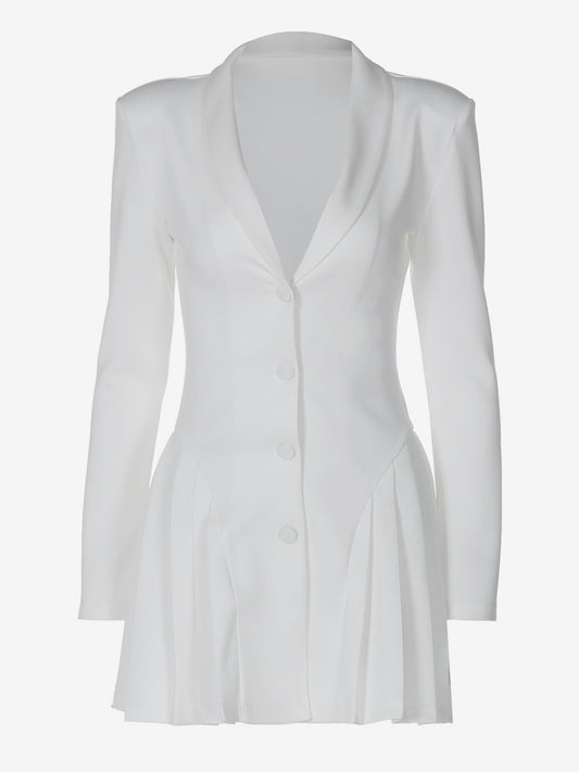 Club Dress For Women V-Neck Sexy Long Sleeves Polyester White Sexy Dress