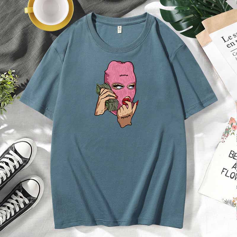 Camiseta de manga corta de algodón con estampado informal para mujer, talla grande