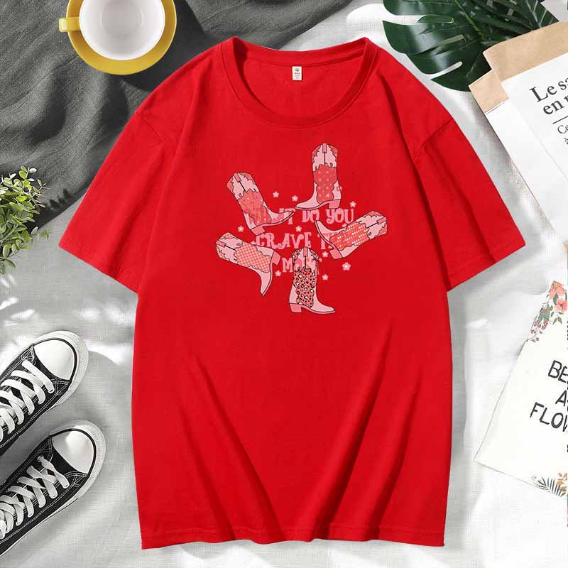 Camiseta de manga corta de algodón con estampado informal de estilo occidental para mujer, talla grande