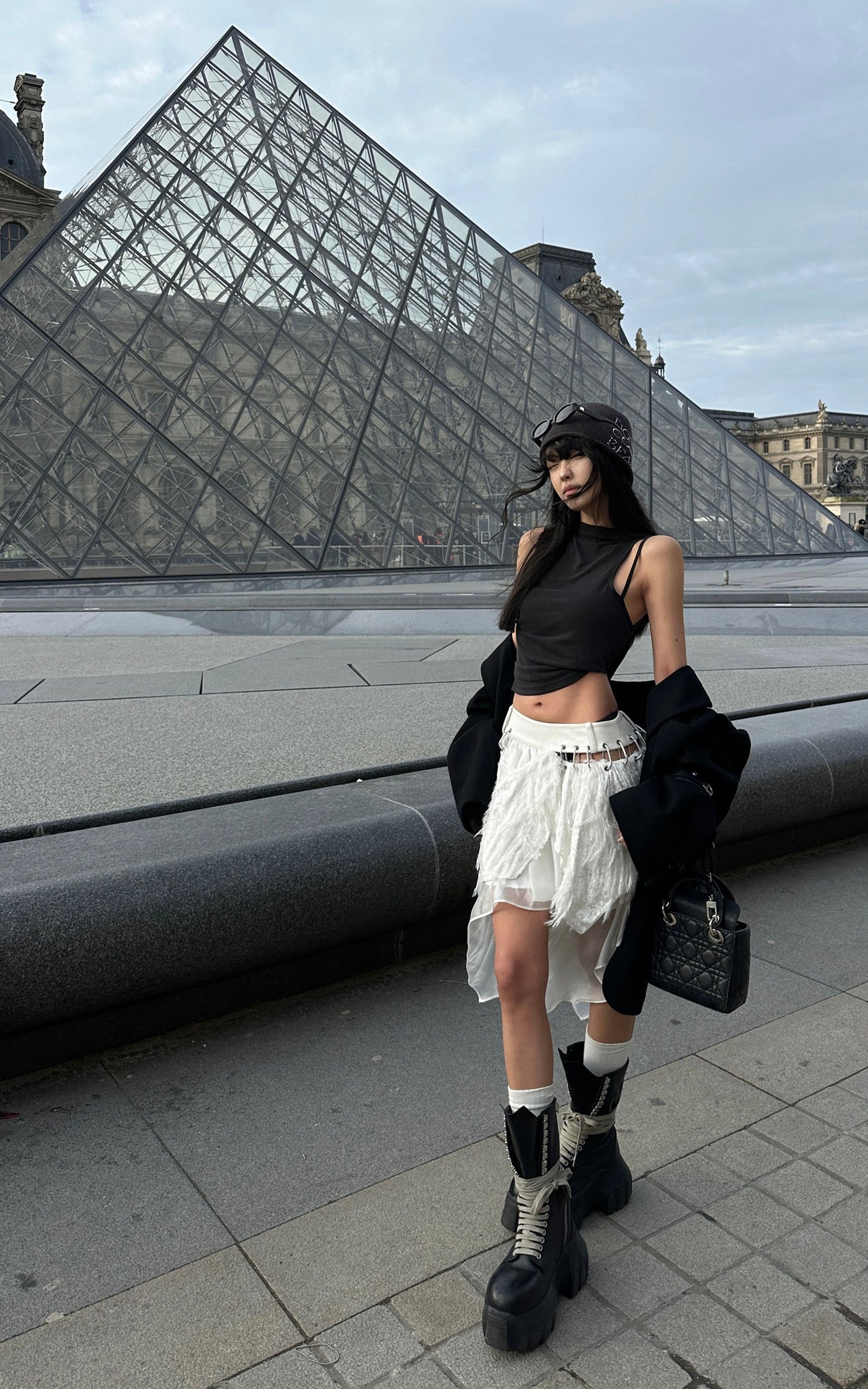 Asymmetrical Strap Cropped Tank Top