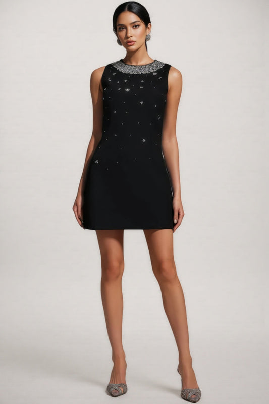 Lucysa Sleeveless Diamond Mini Dress