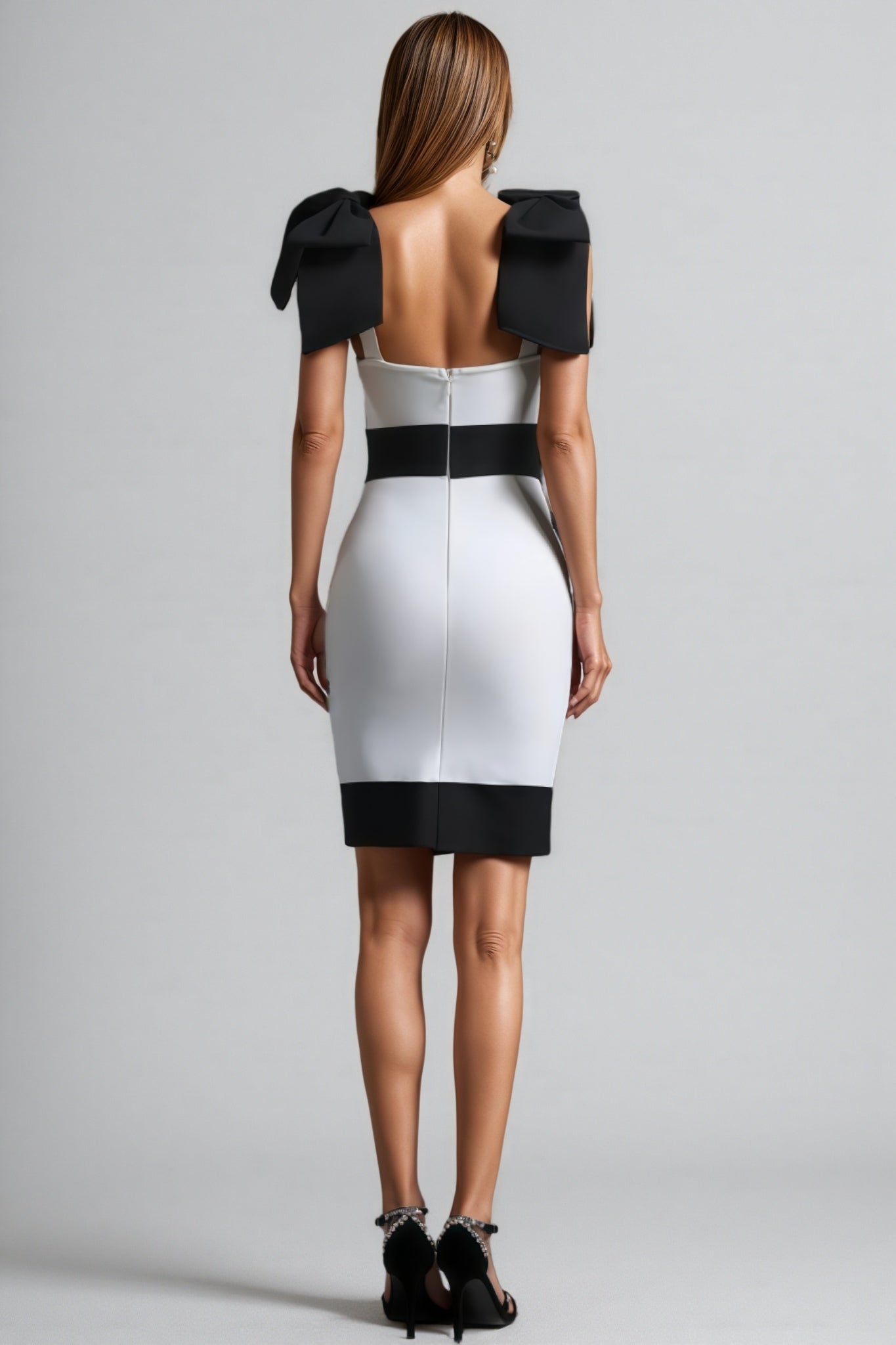 Chrisfa Sleeveless Bow Bandage Mini Dress