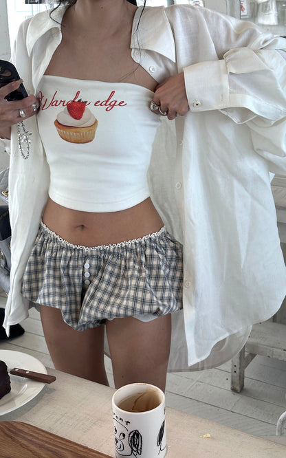 Strawberry Cupcake Graphic Tube Top