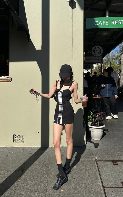 Triple Stripe Minimalist Bodycon Dress