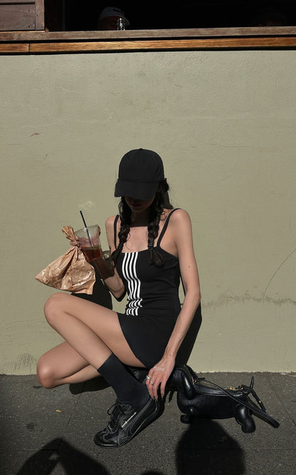 Triple Stripe Minimalist Bodycon Dress
