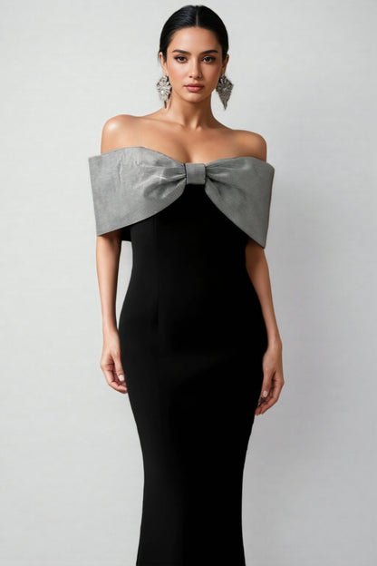 Rydad Bow Diamond Slim Maxi Dress