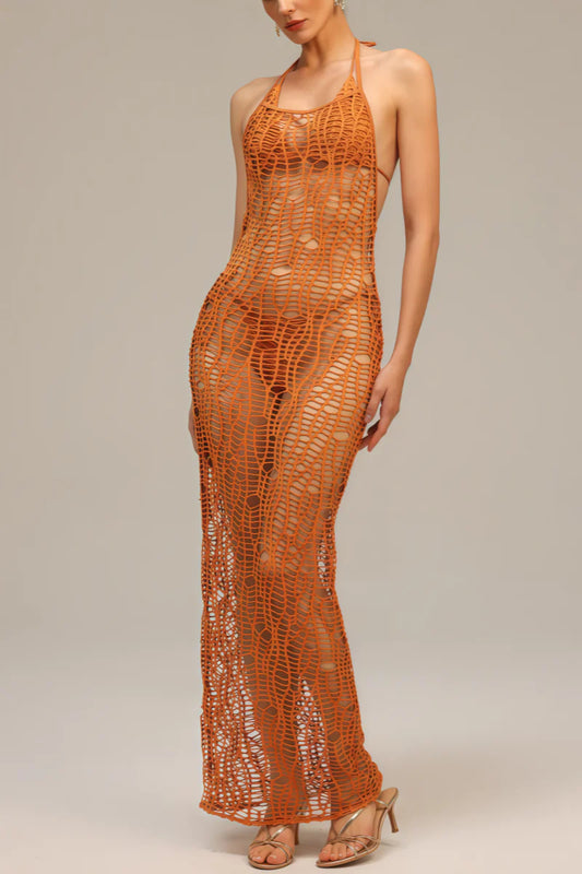 Zimino Orange Cutout Bikini Three Piece Set
