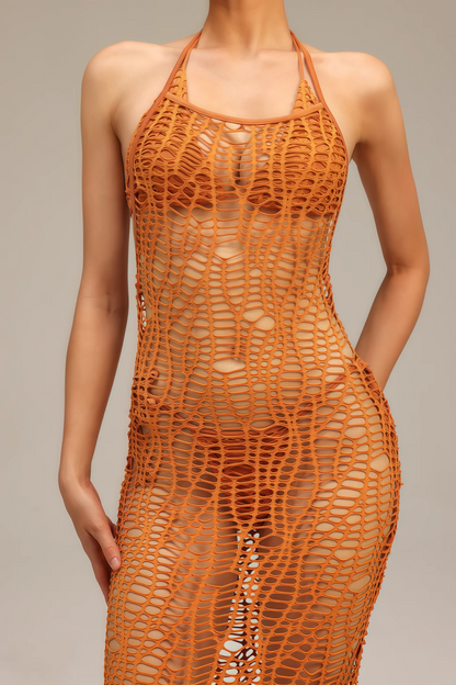 Zimino Orange Cutout Bikini Three Piece Set