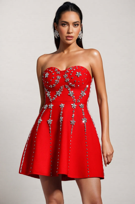 Dagan Diamonds 3D Floral Mini Dress