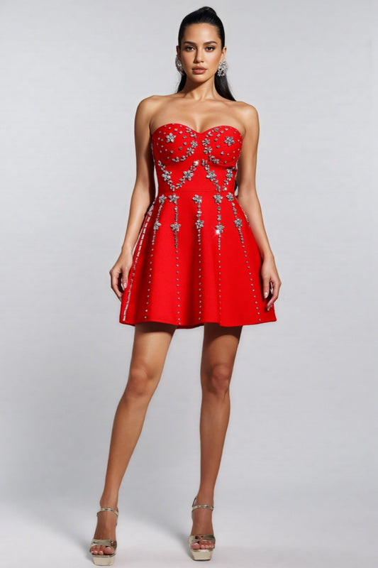 Dagan Diamonds 3D Floral Mini Dress