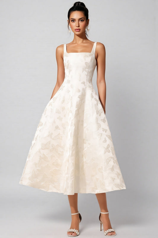 Perrine Halter Jacquard Midi Dress