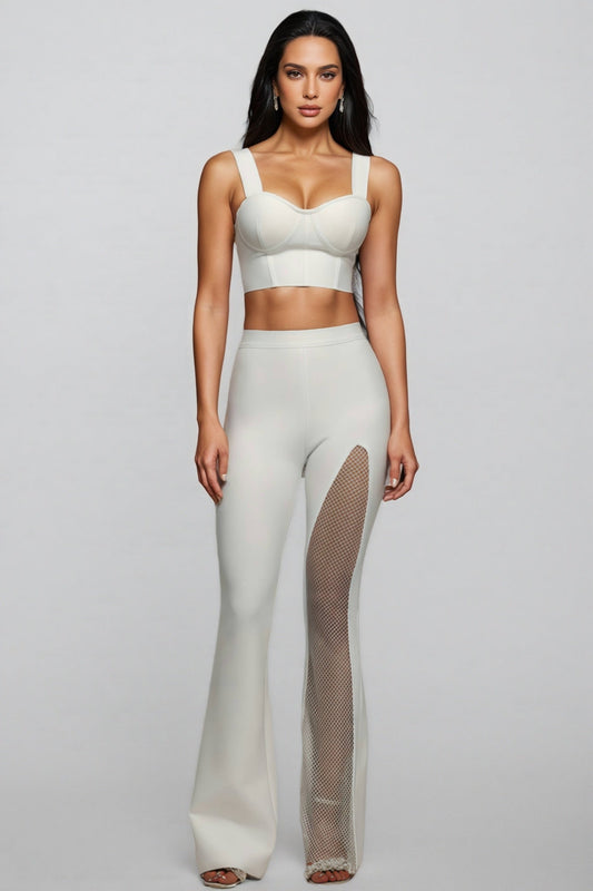 Elio Sleeveless Hollow Out Concatenate Bandage Two Piece Set