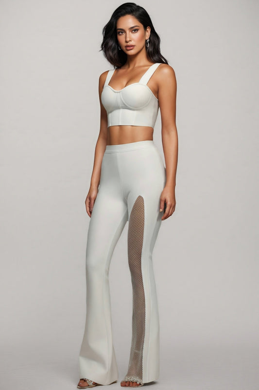 Elio Sleeveless Hollow Out Concatenate Bandage Two Piece Set