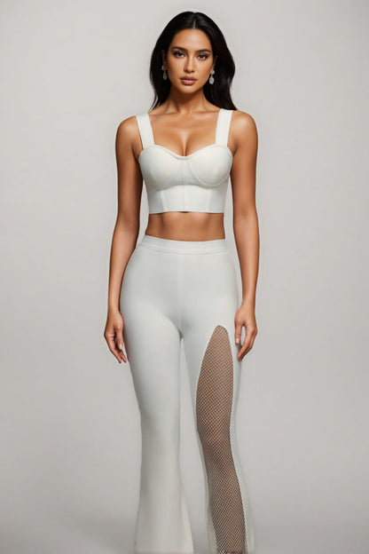 Elio Sleeveless Hollow Out Concatenate Bandage Two Piece Set