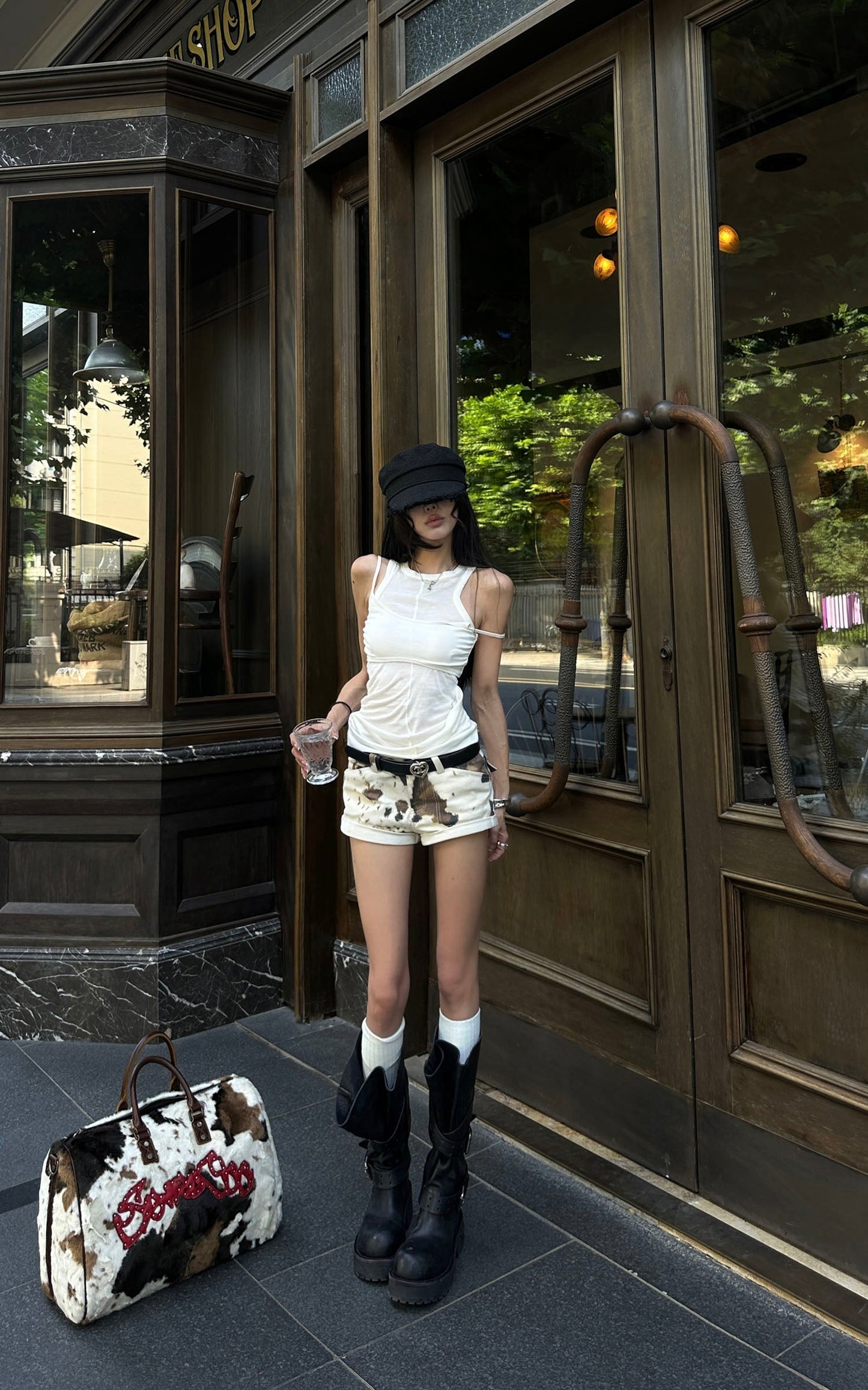Cutout Layered Tank Top with Asymmetric Hem