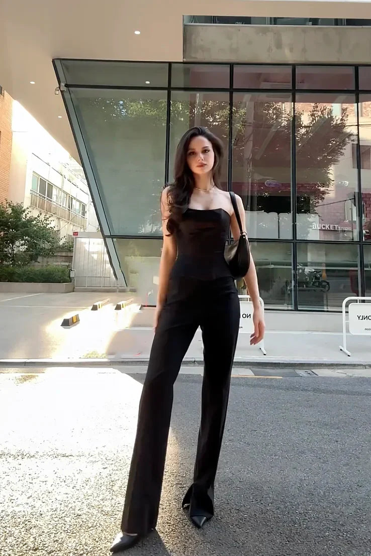 Conjunto de pantalones de acero líquido
