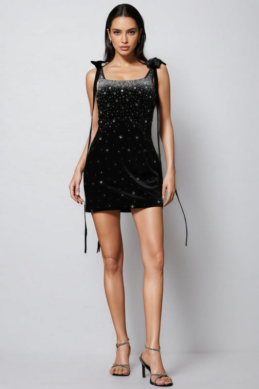 Rayner Sleeveless Bow Diamond Mini Dress