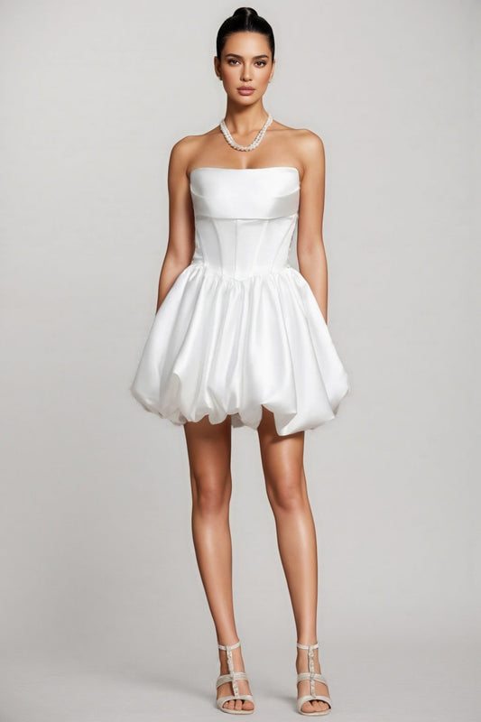 Delisy Fishbone Strapless Mini Dress