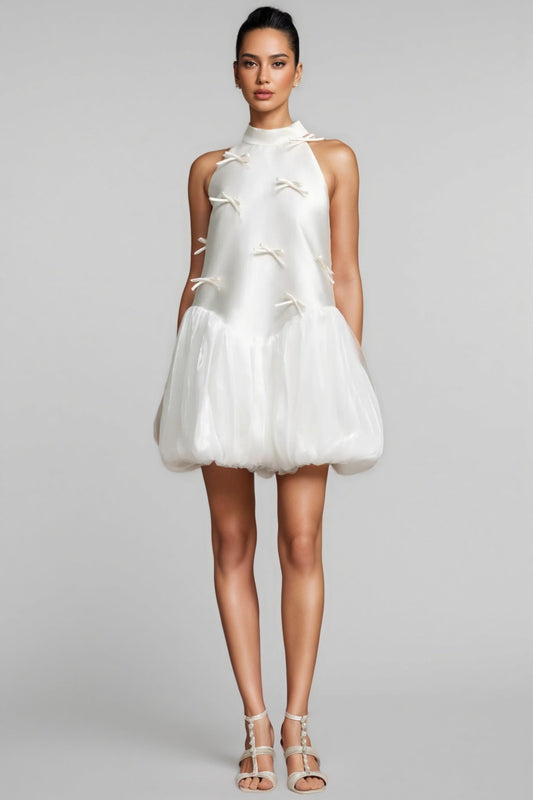 Sequoya Strapless Satin Sleeveless Mini Dress
