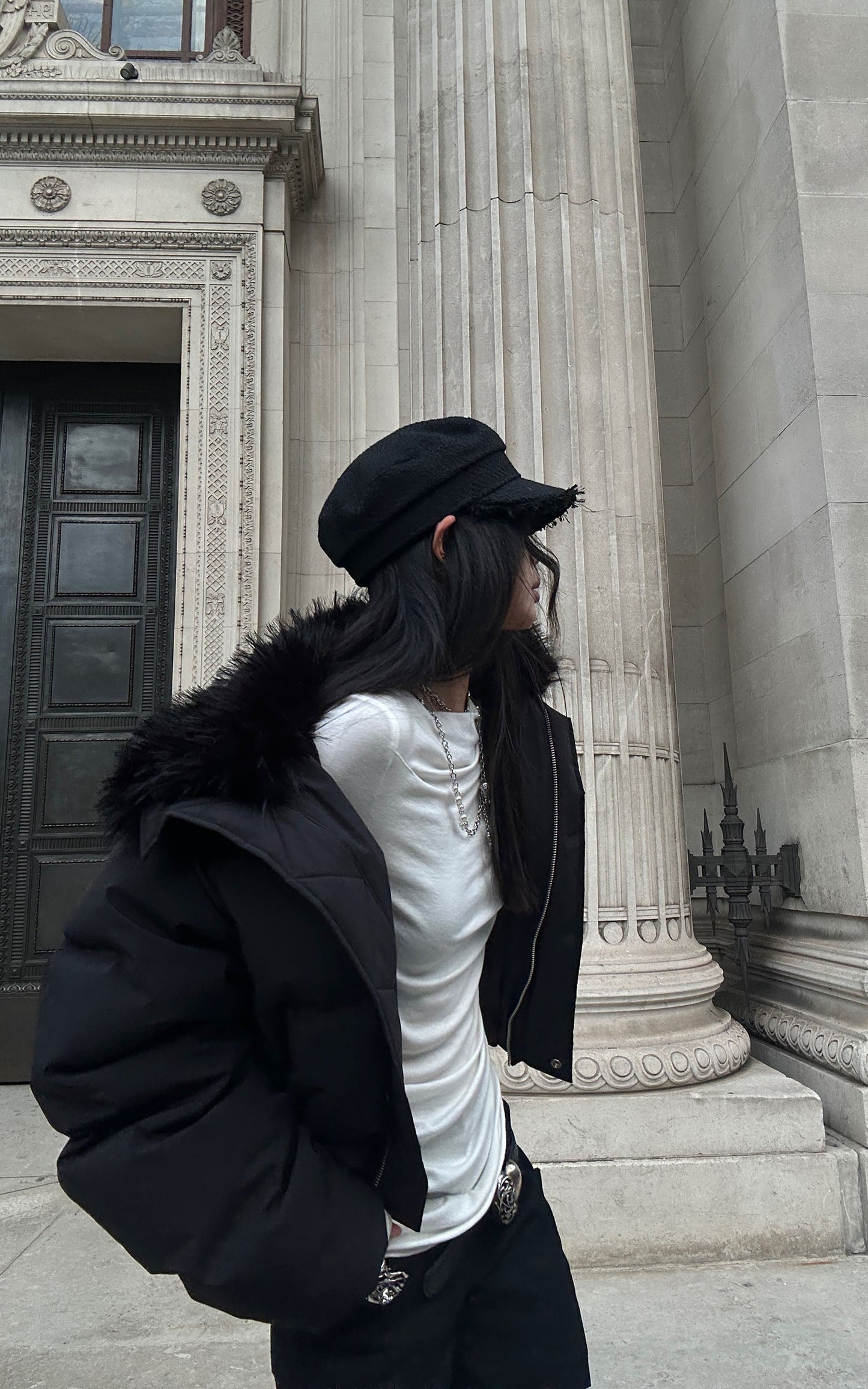 Asymmetric Draped Long Sleeve Fitted Top