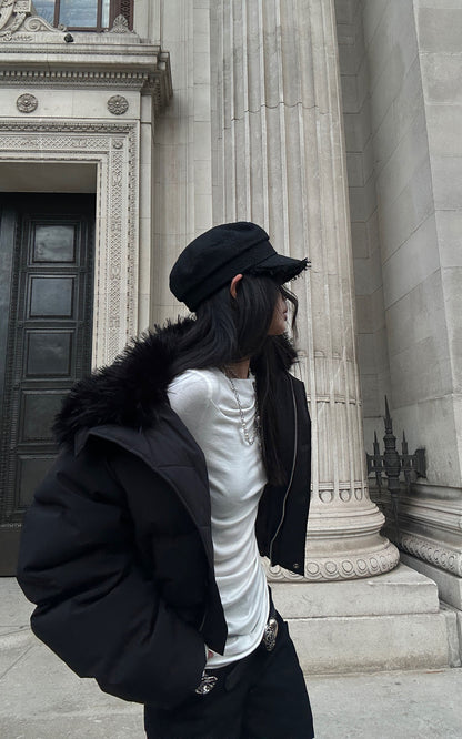Asymmetric Draped Long Sleeve Fitted Top