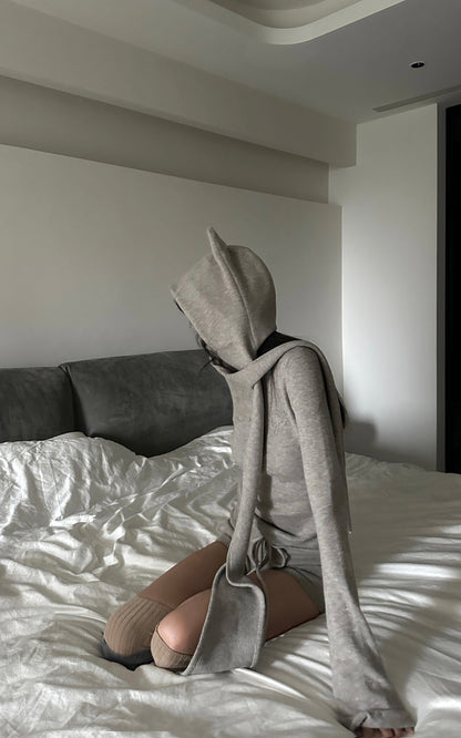 Knit Devil-Horn Top and Shorts Set
