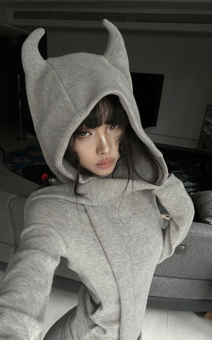 Knit Devil-Horn Top and Shorts Set